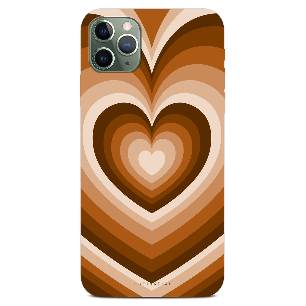 Non-personalised Phone Case - Brown Love heart