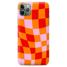 Load image into Gallery viewer, Non-personalised Phone Case - Red Pink Orange Cheq