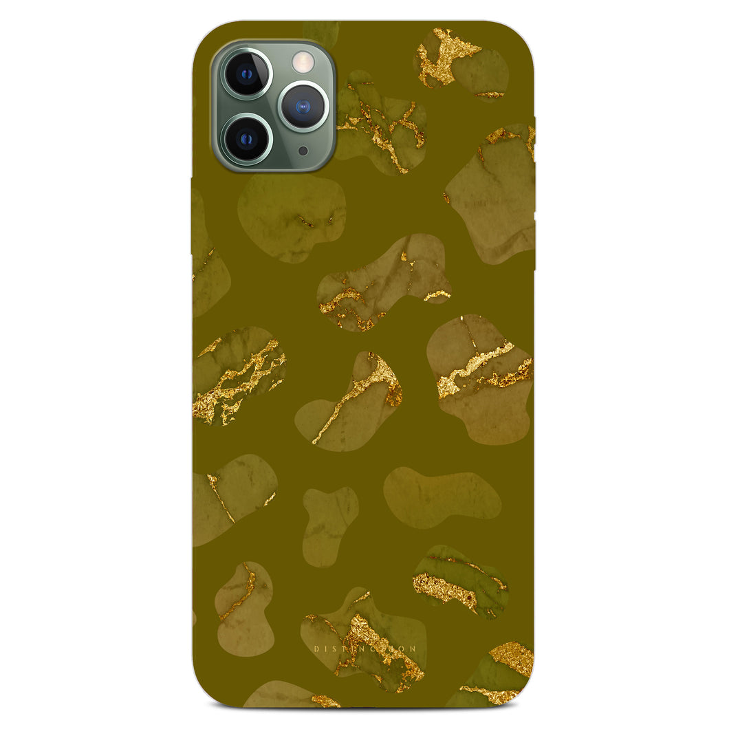 Non-personalised Phone Case - Green Gold Cow Print