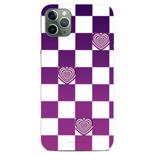 Load image into Gallery viewer, Non-personalised Phone Case - Purple Love Checker