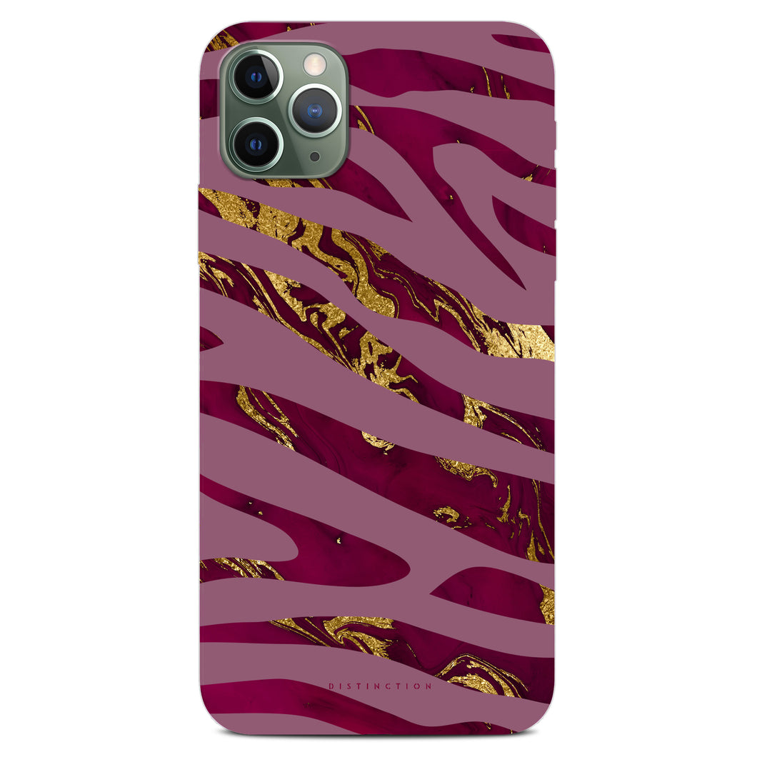 Non-personalised Phone Case - Purple Gold Zebra