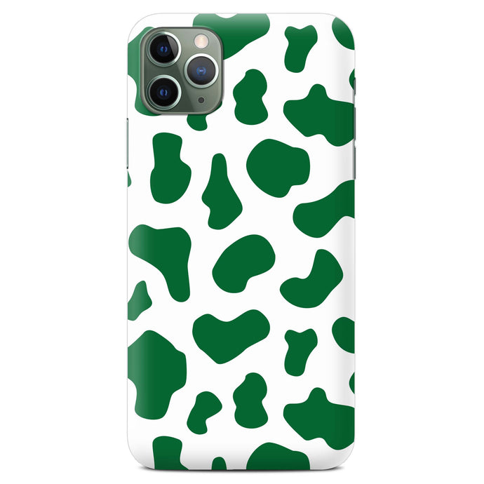 Non-personalised Phone Case - Green Autumn Cow Print