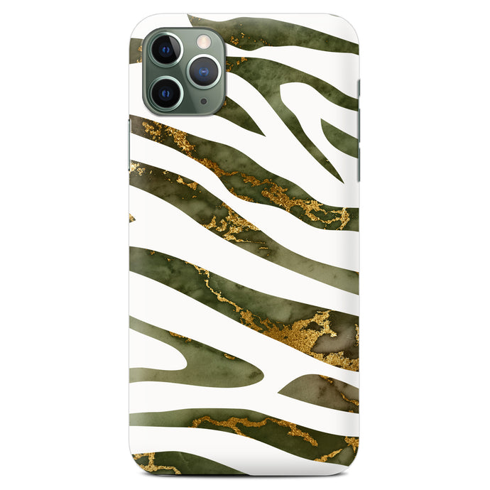 Non-personalised Phone Case - Green Gold Zebra