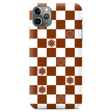 Load image into Gallery viewer, Non-personalised Phone Case - Brown Flower Checker