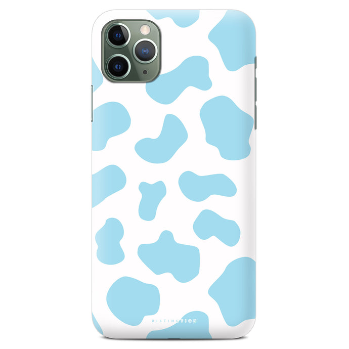 Blue cow print phone case