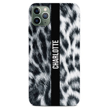 Load image into Gallery viewer, Personalised Phone Case - Snowy Leopard Print Name