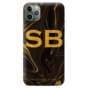 Personalised Phone Case -  Gold Glitter Swirl