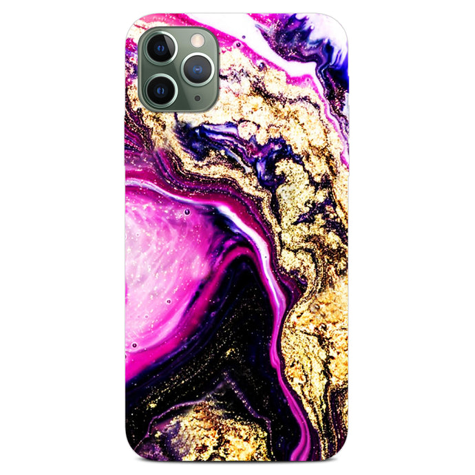 Non-personalised Phone Case - Gold Purple Marble