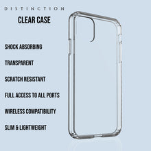 Load image into Gallery viewer, Clear Shockproof Personalised Phone Case - Sleek White Stripe
