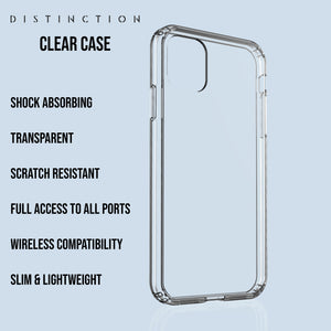 Clear Shockproof Personalised Phone Case - Sleek White Stripe