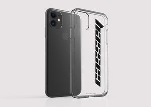 Clear Shockproof Personalised Phone Case - Jet Black Name Case