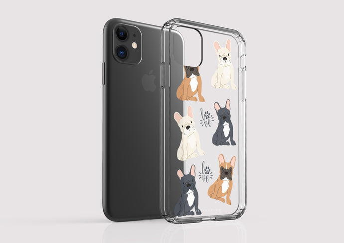 Clear Shockproof Non-personalised Phone Case - Love Pugs