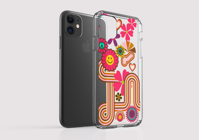 Clear Shockproof Non-personalised Phone Case - Flower Power