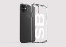 Load image into Gallery viewer, Clear Shockproof Personalised Phone Case - Oversize white Initials