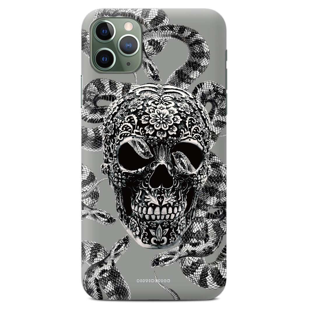 Non-personalised Phone Case - Grey Snake Skull