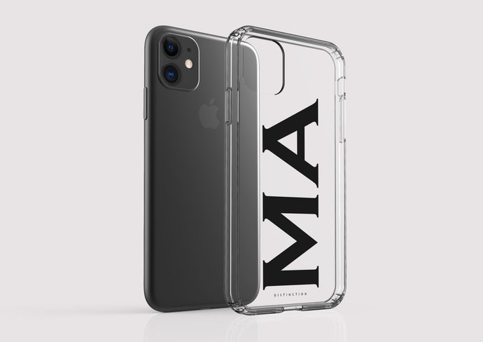 Clear Shockproof Personalised Phone Case - Big Initials