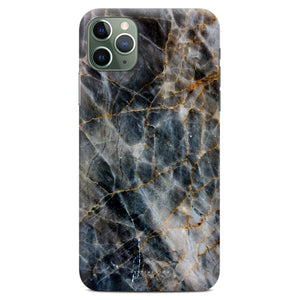 Non-personalised Phone Case - Black Cracks Marble