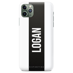 Personalised Phone Case -  Black Carbon Stripe