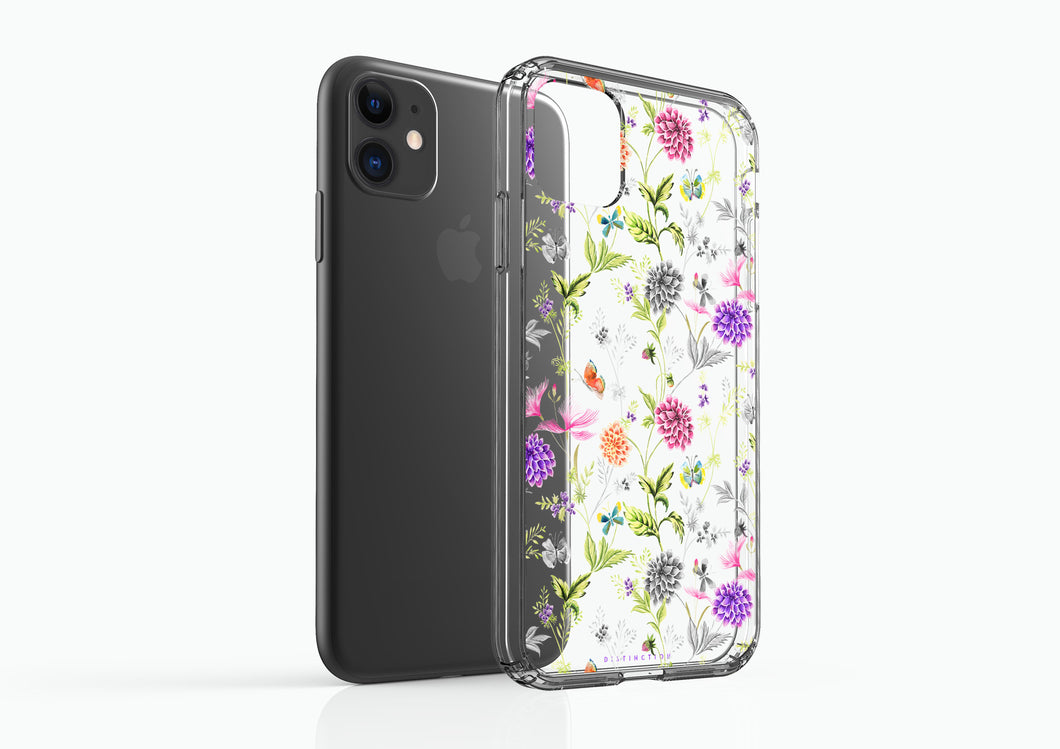 Clear Shockproof Non-personalised Phone Case - Pretty Flowers