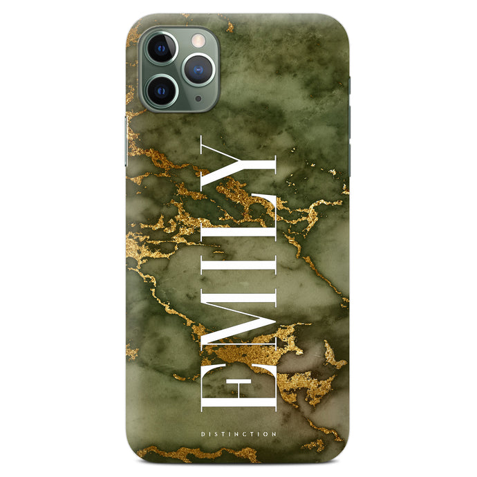 Personalised Phone Case -  Autumn Green Marble