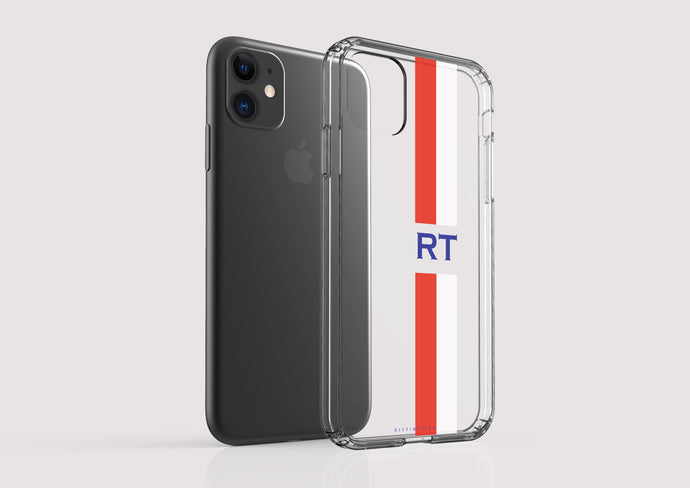 Clear Shockproof Personalised Phone Case - Red White and Blue