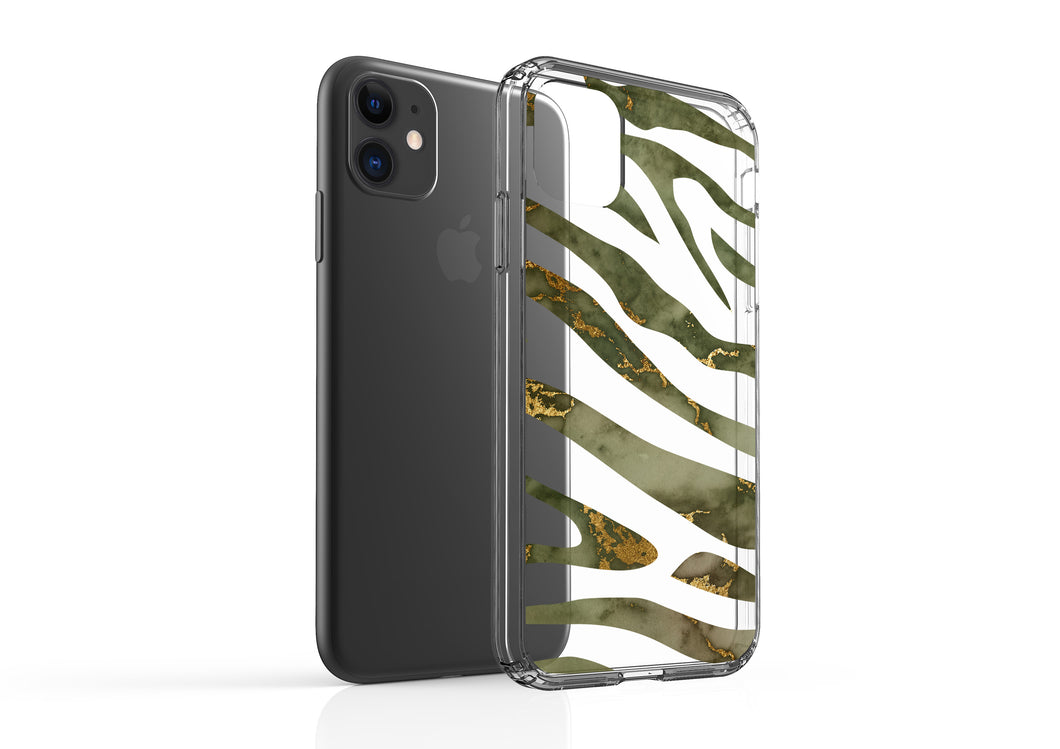 Clear Shockproof Non-personalised Phone Case - Fall Zebra Print