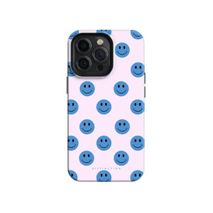 Non-personalised Phone Case - Blue Smiley faces