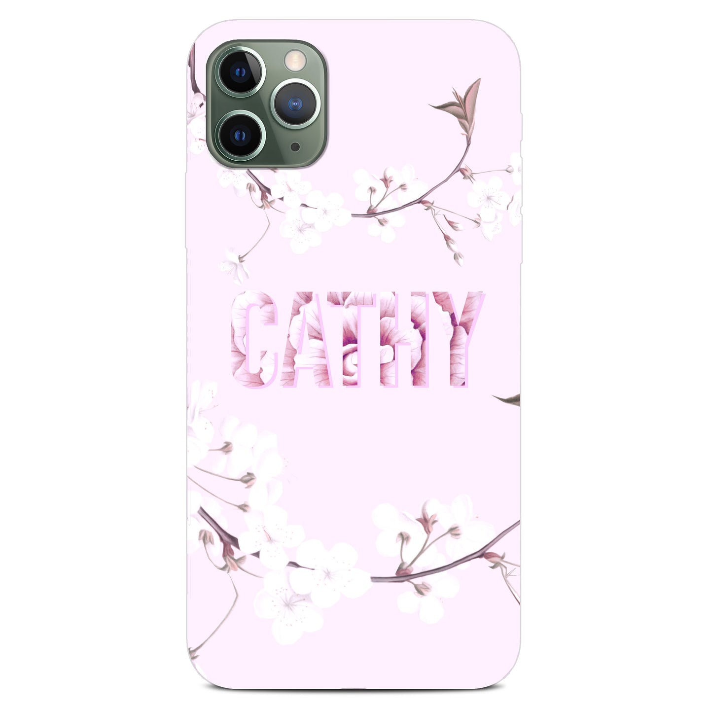 Personalised Phone Case -  Soft Pink Flowers