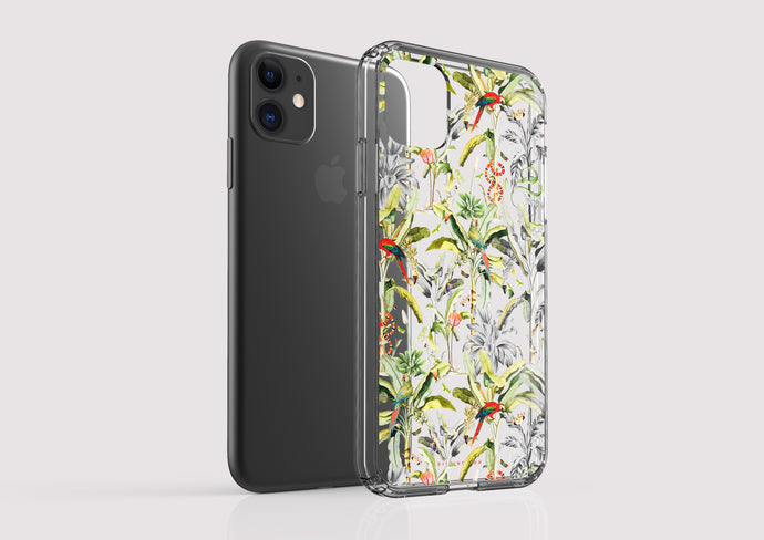 Clear Shockproof Non-personalised Phone Case - Tropical Jungle