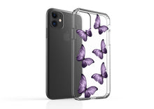 Load image into Gallery viewer, Clear Shockproof Non-personalised Phone Case - Purple Flutter