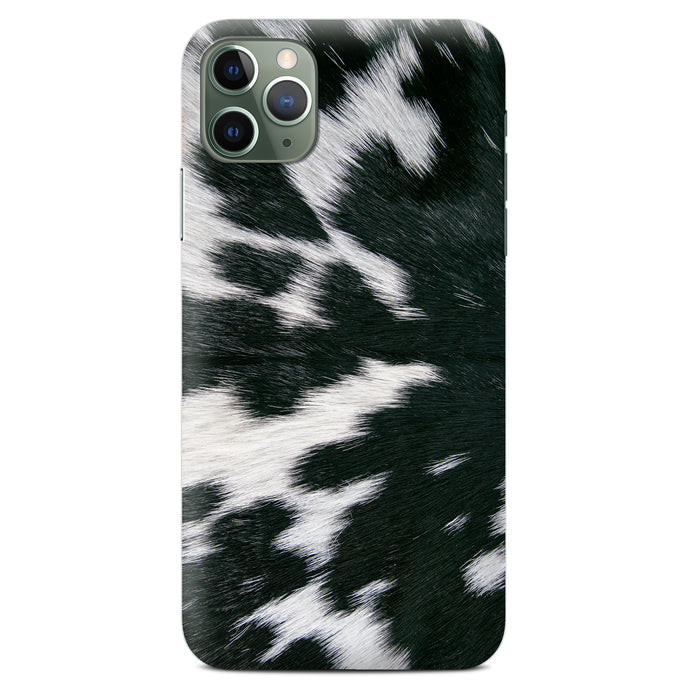 Non personalised Phone Case - Black Fur Cow Print