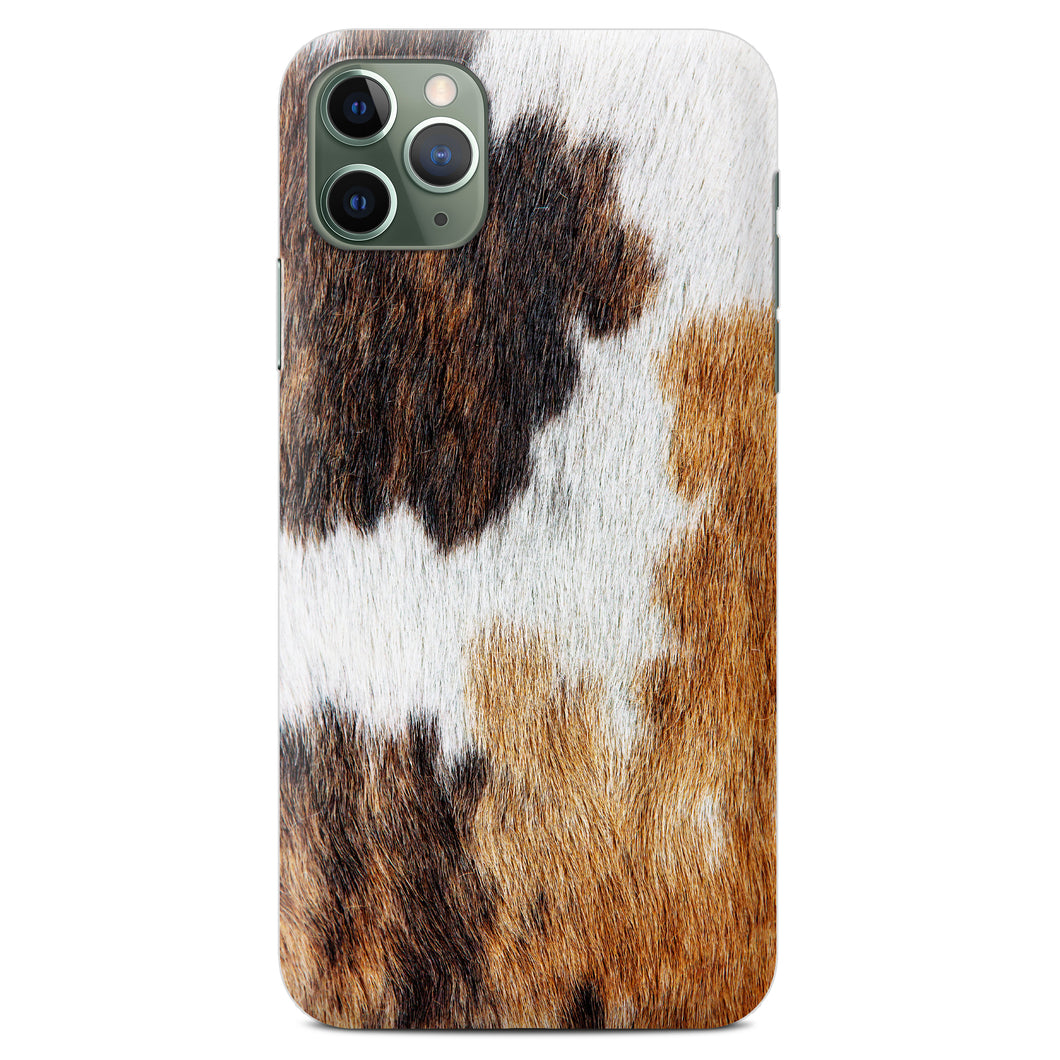 Non personalised Phone Case - Brown Fur Cow Print