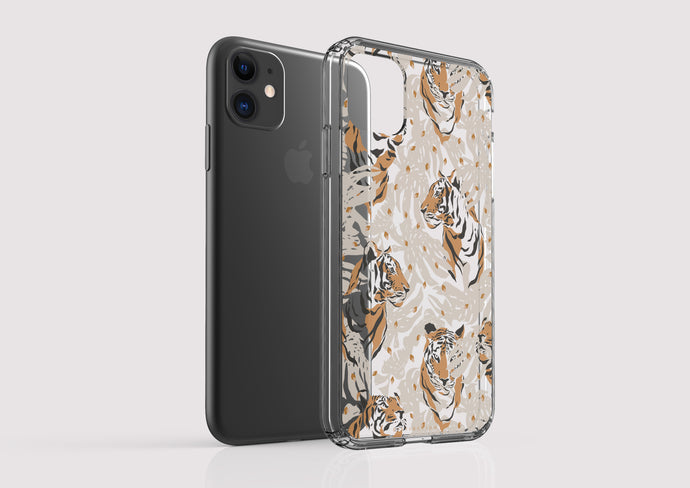 Clear Shockproof Non-personalised Phone Case - Tiger